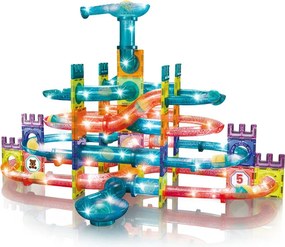 MULTISTORE Magnetické tehličky guľôčková dráha LED stavebné bloky culodrome 166 prvkov