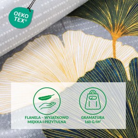 FLANELOVÉ OBLIEČKY FLANELOVE 140X200 CM, 1KS 70X80 CM LISTY