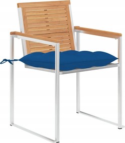 vidaXL Záhradné stoličky s vankúšmi, 8 ks, masívne teakové drevo