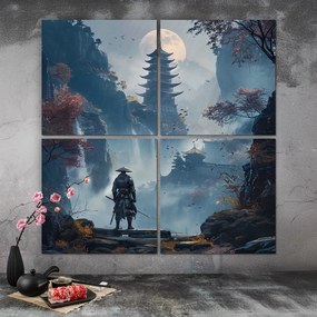 DUBLEZ | Drevený obraz - Samuraj v horách | UV potlač, Premium