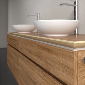 VILLEROY &amp; BOCH Legato závesná skrinka pod dve umývadlá na dosku, 4 zásuvky, 1600 x 500 x 550 mm, Oak Kansas, B60000RH