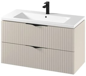 Cersanit S801-548 - Závesná kúpeľňová skrinka s umývadlom TIRSO 100x45 cm béžová