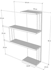 Nástenná polica CAMBEL 96x64 cm biela/antracit