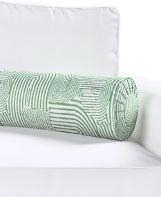 Valcový vankúš so záhybmi farba produktu zelená látka zapletaná, vzorované