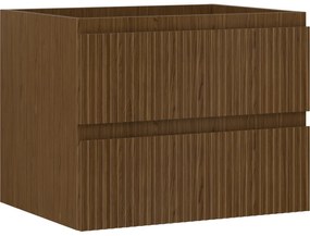 Mexen Rivel, kúpeľňová skrinka 60 cm, 2 zásuvky, drážkovaná, orech, 91A20-06047-2-BFF86