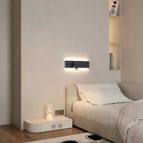 Brilagi-LED Nástenné bodové svietidlo s USB portom NOCTIS LED/3W/230V+LED/9W čierne