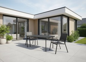 Garden Line PRAVOUHLÝ ZÁHRADNÝ STÔL 140 x 80 x 72 CM TMAVOSIVÁ