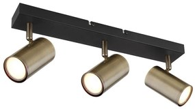 Globo 57911-3M - Bodové svietidlo ROBBY 3xGU10/35W/230V čierna/mosadz 57911-3M