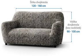 Bielastické poťahy GLORIA hnedá dvojkreslo (š. 120 - 160 cm)