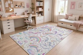 Detský koberec protišmykový BAMBINO 61400 krémový / ružový