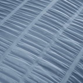 Modré krepové obliečky na dvojlôžko/predĺžené 230x220 cm Seersucker – Catherine Lansfield