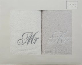 BAVLNENÝ UTERÁK MR MRS SADA 2KS 50X90 CM VIACFAREBNÁ