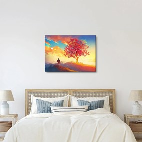 Obraz stromu na kopci (70x50 cm)