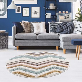 Dekorstudio Moderný okrúhly koberec FOCUS 3009 multi Priemer koberca: 200cm