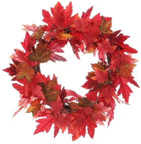 Jesenný veniec s červeným lístím a bobuľami, pr. 50 cm