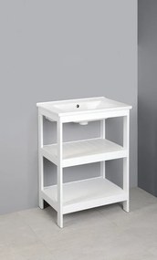 Aqualine Aqualine, ETIDE policová umývadlová skrinka 61,5x85x44 cm, matná biela, ET610