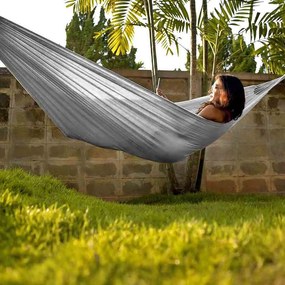 Závesná sieť pre dve osoby, sivá