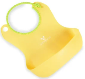 Cangoroo Silikonový podbradník Baby Bib Am Am - žlutý