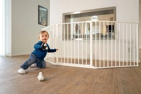 Bezpečnostná brána pre zvieratá a deti 5 panelov 60 cm kovová biela ECOTOYS