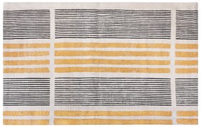 Bavlnený koberec 140 x 200 cm žltá/čierna KATRA Beliani
