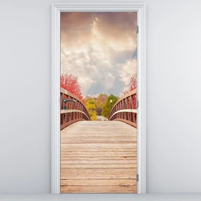 Fototapeta na dvere - Drevený most (95x205cm)
