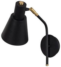 Nástenné svietidlo v čiernej a zlatej farbe ø 15 cm Sivani – Opviq lights