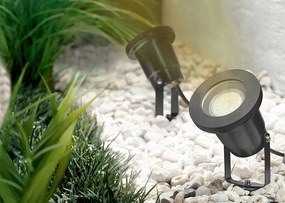 BERGE LED záhradná lampa - vstavaný reflektor GU10 - IP65 - čierna