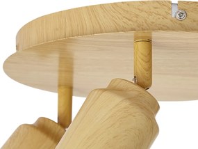 Japandi stropné svietidlo svetlé drevo s nastaviteľnými bodmi 3-Lights IP44 - Ducha