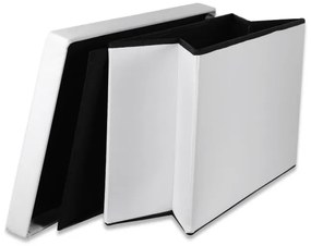 Skladacia lavička s vekom XXL biela