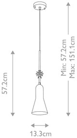 Elstead ETOILE-P-S-AB - Luster na lanku ETOILE 1xE27/60W/230V pr. 13,3 cm zlatá
