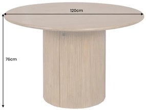 Jedálenský stôl TRES 120 cm okrúhly mangové drevo hnedý s úložným priestorom