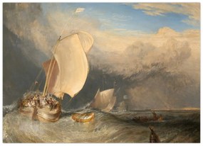Obraz - William Turner, Fishing Boats with Hucksters Bargaining for Fish, reprodukcia (70x50 cm)