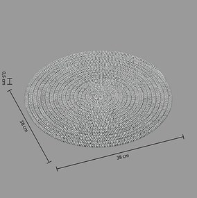 Okrúhle prestieranie na stôl COTTON SPIRAL Ø 38 cm sivé