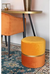 Oranžový zamatový taburet Bubbly – White Label