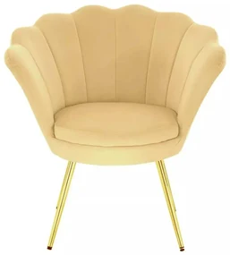 LuxuryForm DESIGN Kreslo FREY VELUR so zlatými nohami - medové