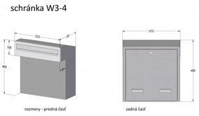 W3 - 4 poštová schránka medený antik Medený antik