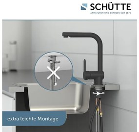 Schütte Kuchynská batéria London s výsuvnou sprchou (čierna matná)  (100335807)