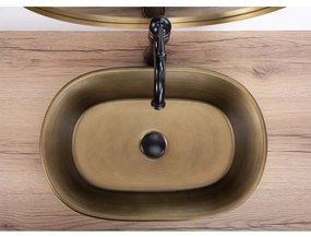 Rea Wilma Rustic, umývadlo na dosku 550x380x130 mm, brúsená meď, REA-U3305