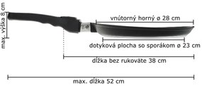 AMT Gastroguss Titánová panvica na palacinky ø 28 cm s odnímateľnou rukoväťou