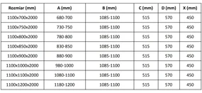 Mexen Velar, sprchový kút s posuvnými dverami 110(dvere) x 110(stena) cm, 8mm číre sklo, medená matná, 871-110-110-01-65