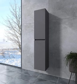 Burgundia matná antracitová sivá, Kúpeľňová skrinka