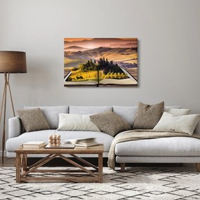 Obraz krajiny v knihe (90x60 cm)