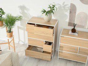 Komoda Soren Kom (sonoma + biela). Vlastná spoľahlivá doprava až k Vám domov. 1110767
