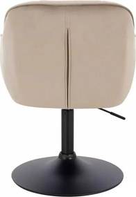 LuxuryForm DESIGN Stolička AVOLA VELUR na čiernom tanieri - latte