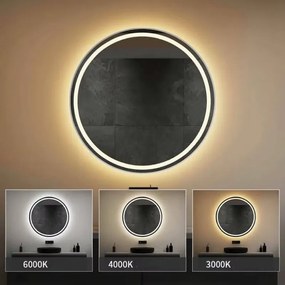 Okrúhle dotykové zrkadlo s LED osvetlením MMJ 80 cm strieborné