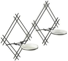 NÁSTENNÝ DRŽIAK NA KVETINÁČ EVELIN 41X60X26 CM ČIERNA