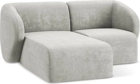 Svetlosivá ženilková rohová pohovka (ľavý roh/s leňoškou) Lani – Makamii