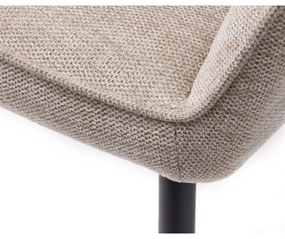 Béžové čalúnené jedálenské kreslo s podrúčkami Nolan – Unique Furniture