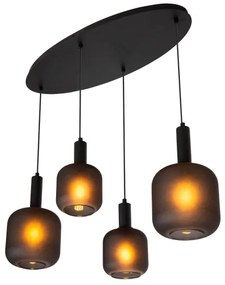 Lucide 45405/04/30 - Luster na lanku ELOISE 4xE27/40W/230V čierna