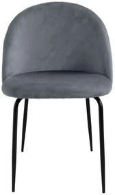 Jedálenská stolička FARGO zamatová, čierna / grafitová